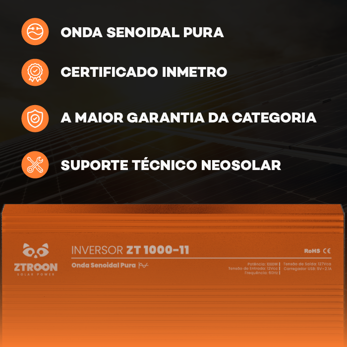 07-zt_1000-11-destaques Inversor Solar Off Grid ZTROON ZT1000-11 - 1000W - 12/127V - Imagem 5