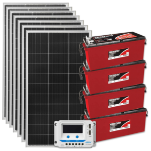 Loja Kit Energia Solar Off Grid s/ Inversor - 1.120Wp 240Ah / 220Ah 12V Estacionária